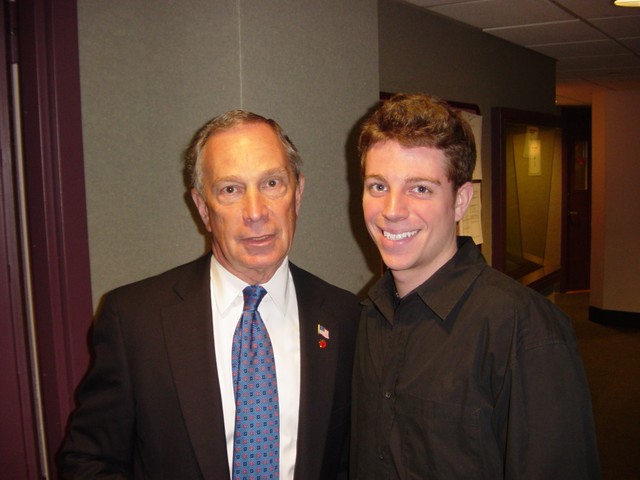 Mike 'Gunz' the intern-turned weekend call screener with Mayor Bloomberg.